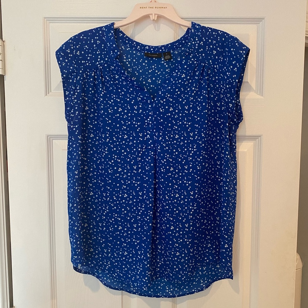Halogen Royal Blue Splatter Top